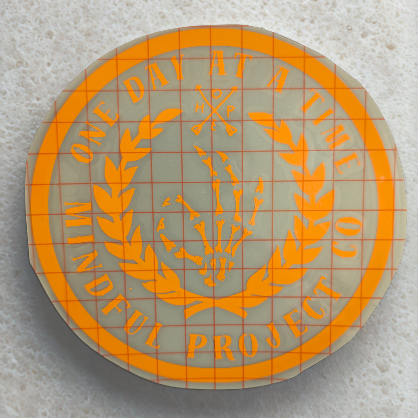 One day at a time 6" die cut sticker